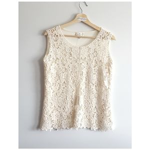 ▪︎Grand + Greene▪︎Crocheted Lace Tank Top